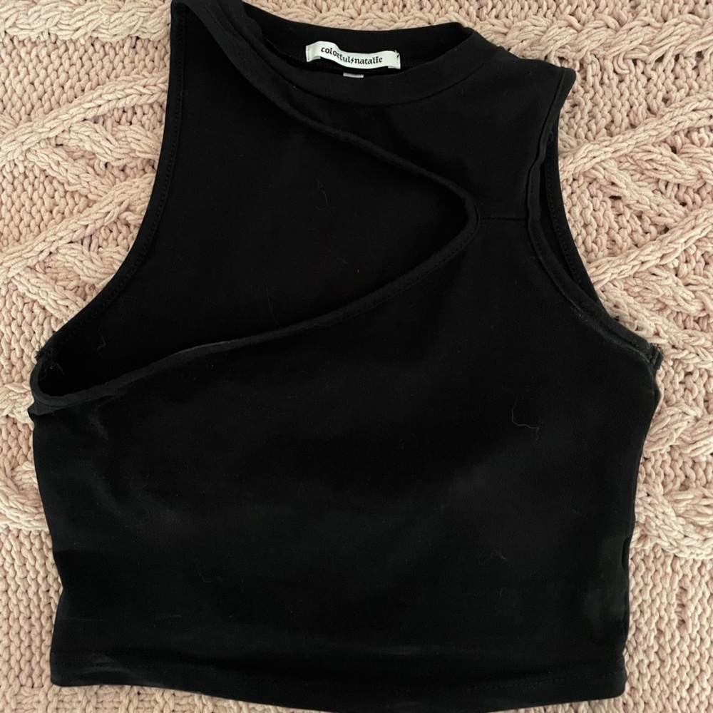 colorful natalie asymmetrical top